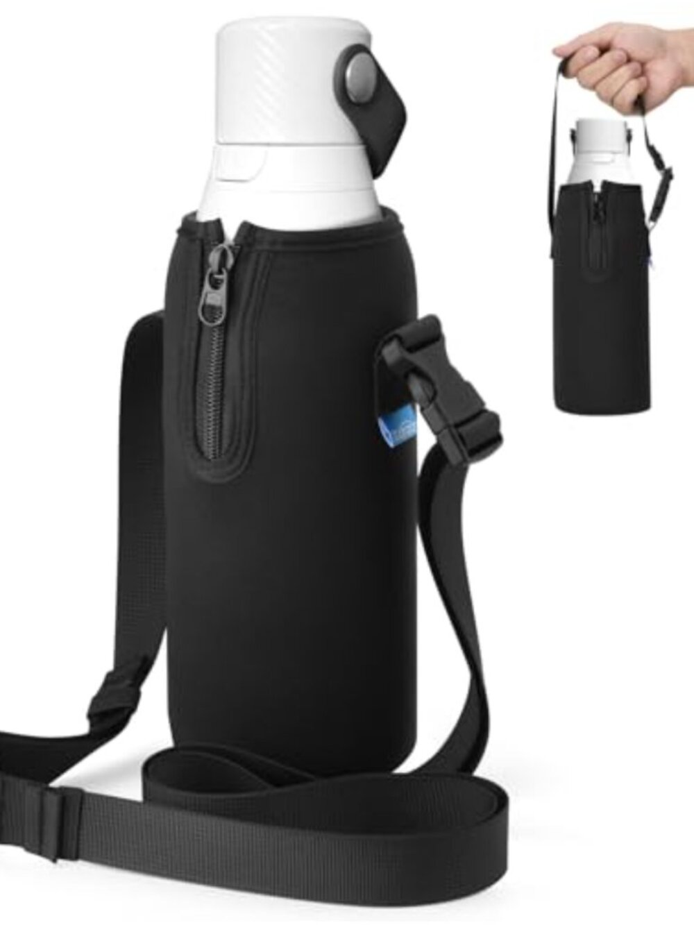 Insulated Neoprene Water Bottle Carrier Adjustable Strap 36 oz Camping Hiking
